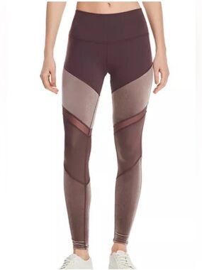 Alo Yoga Sheila High-Rise Velour-Panel Leggings Performance Athletic Bottoms S